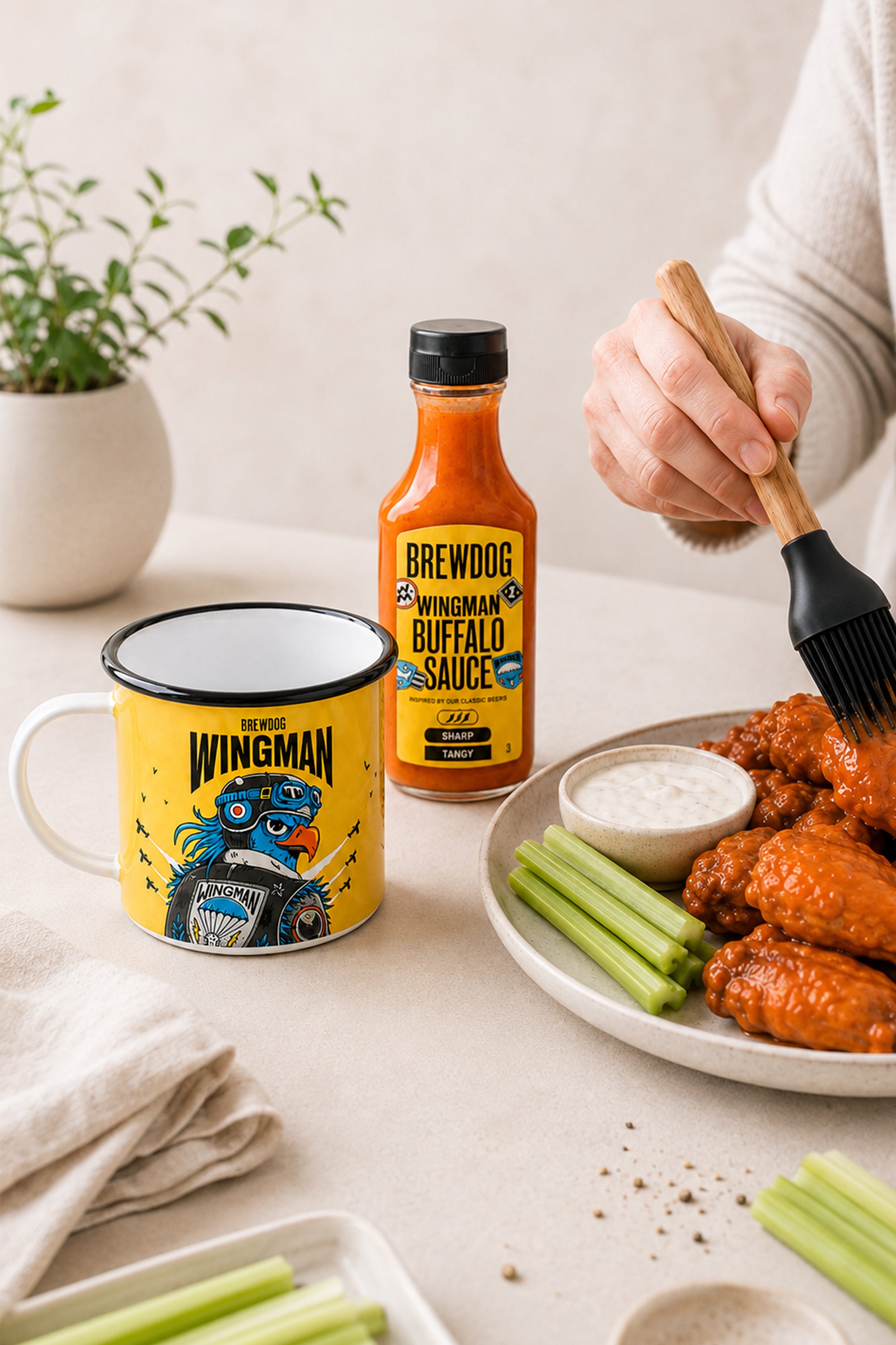 BrewDog 'Wingman' Mug Basting Brush and Sauce Gift Set