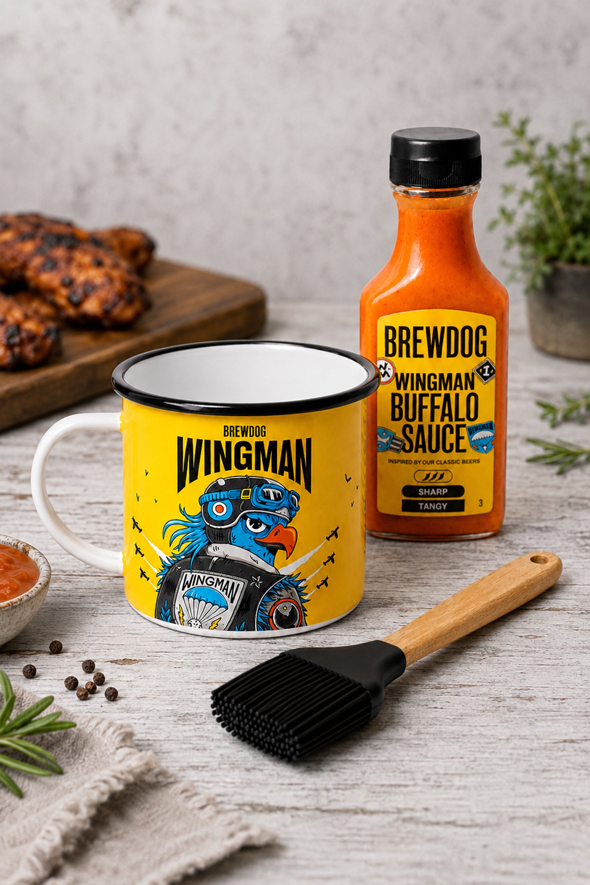 BrewDog 'Wingman' Mug Basting Brush and Sauce Gift Set