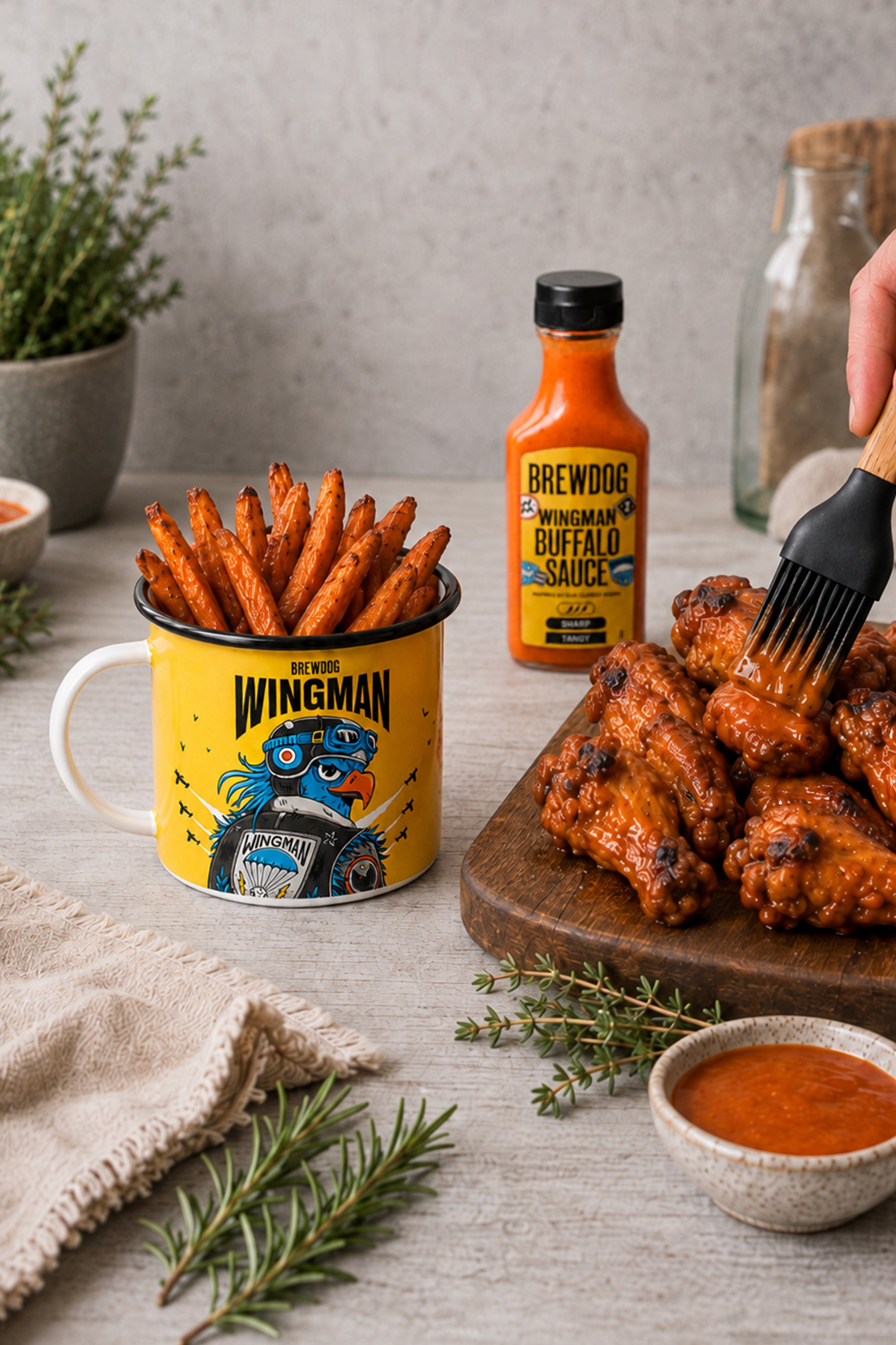 BrewDog 'Wingman' Mug Basting Brush and Sauce Gift Set