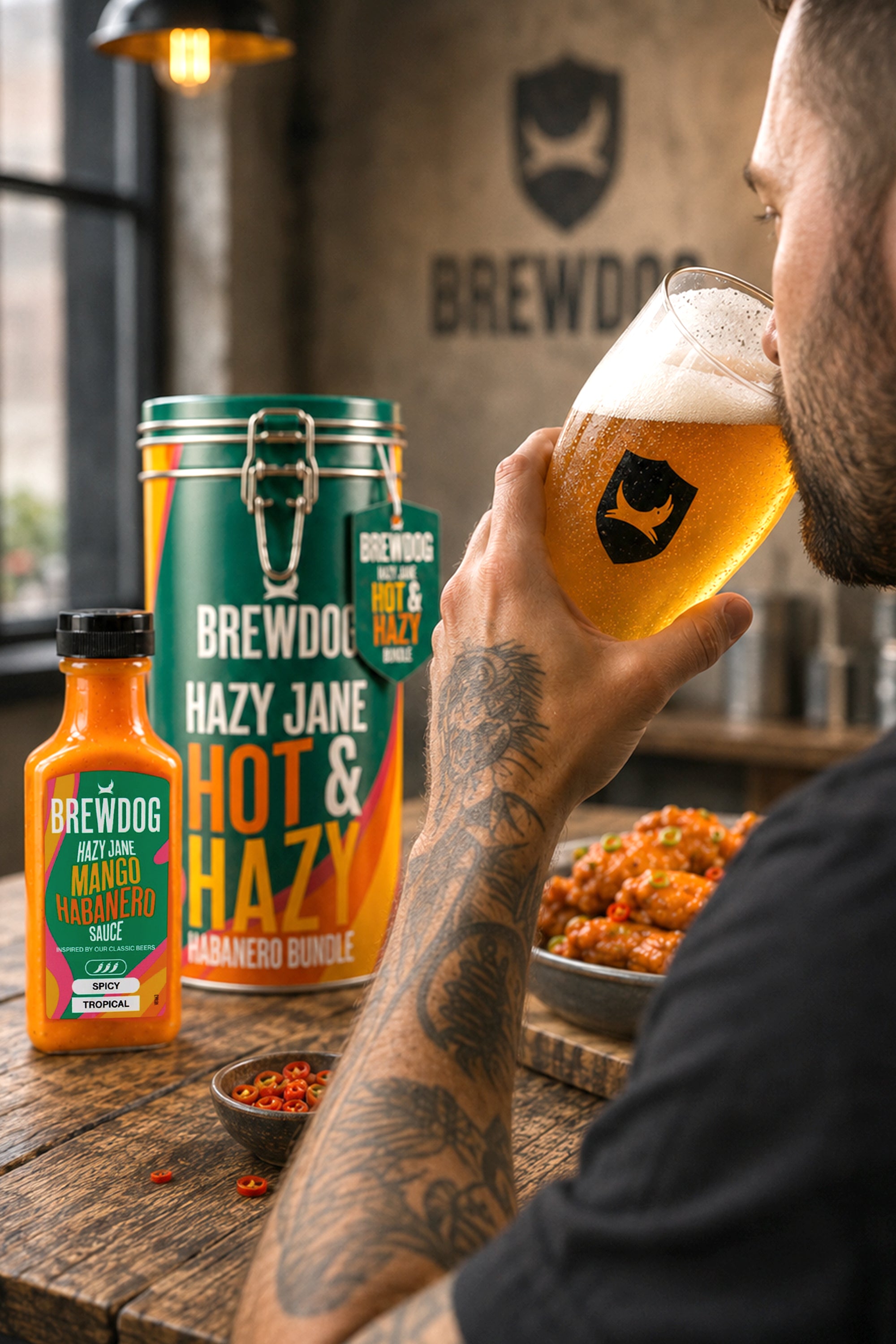BrewDog 'Hot and Hazy' Habanero Pint Glass Gift Set