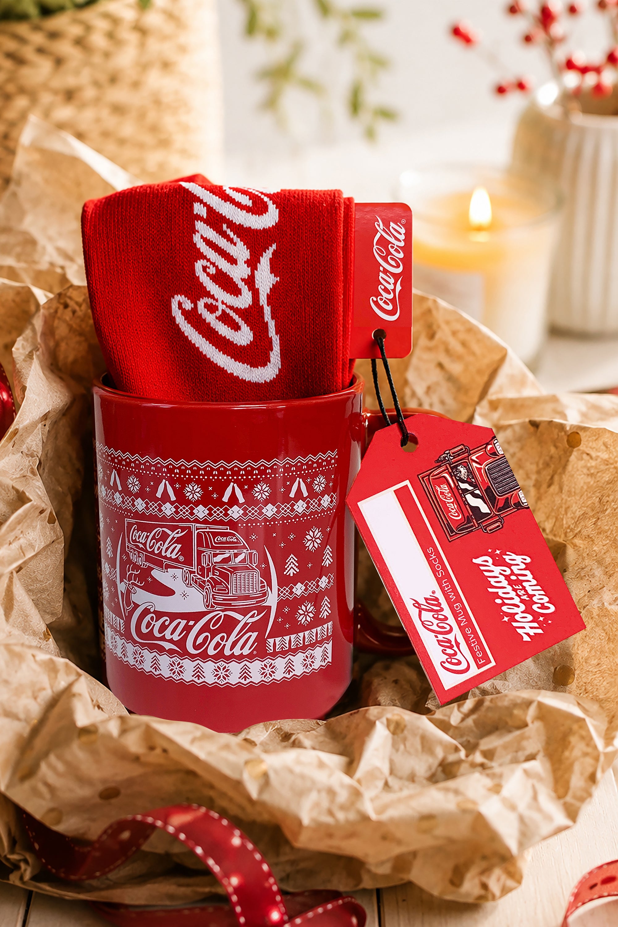 Coca-Cola Christmas Mug and Cosy Socks Gift Set