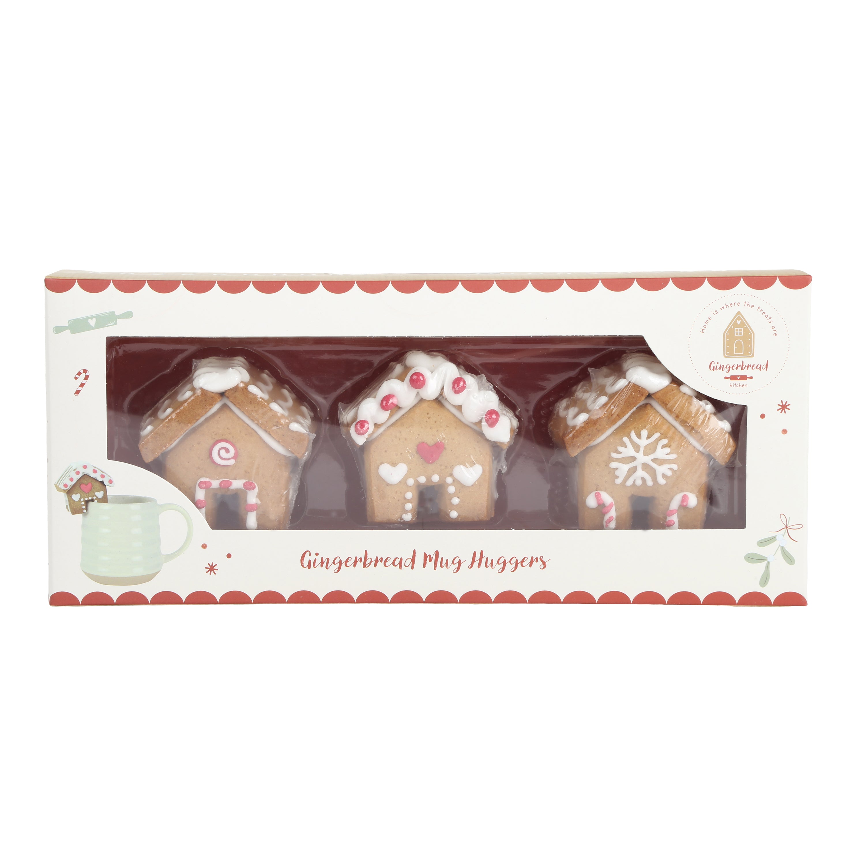 'Gingerbread Kitchen' House Biscuit Mug Hugger Trio