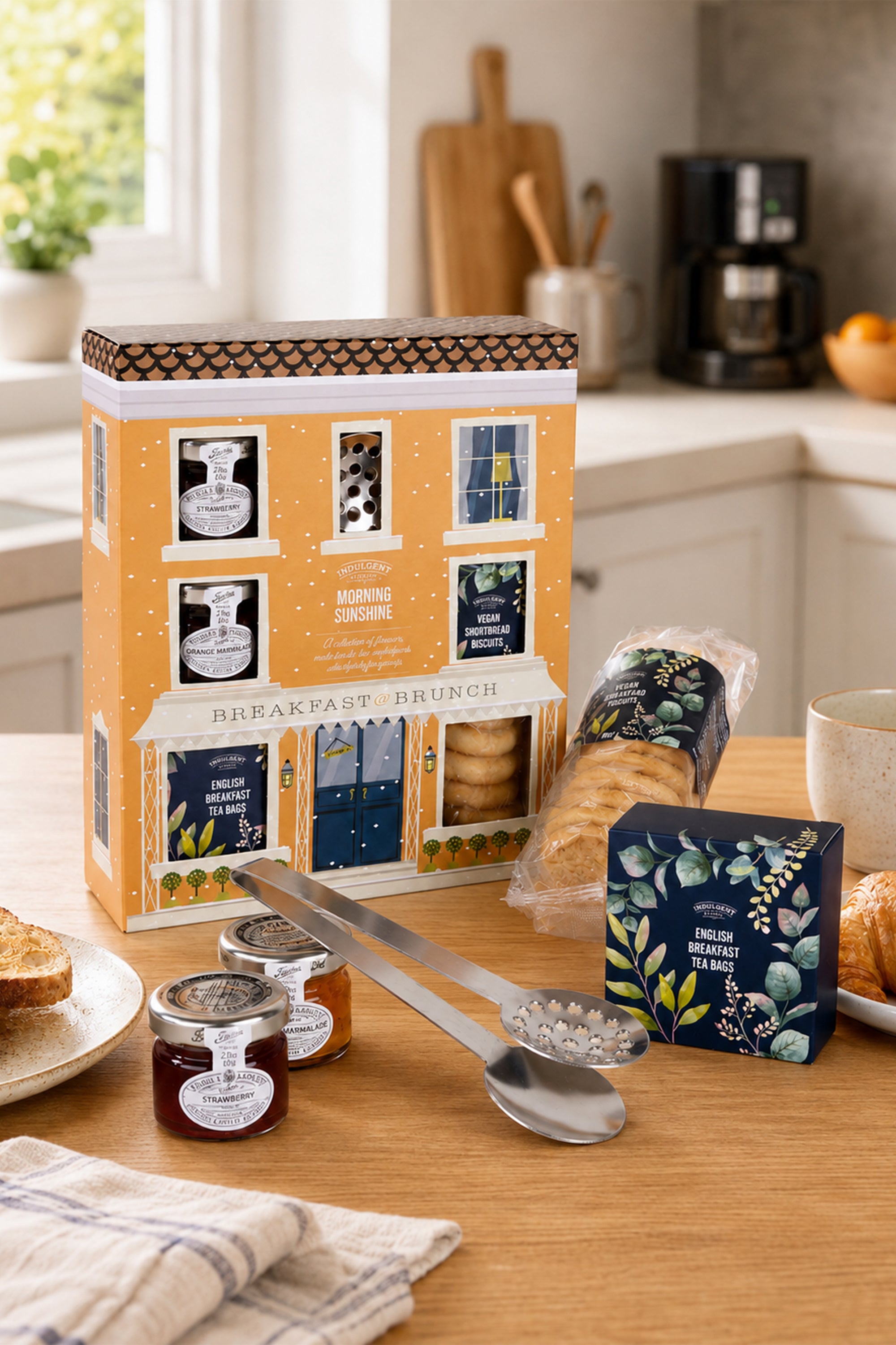 Breakfast Treats Gift Hamper with Tea Preserves and Biscuits