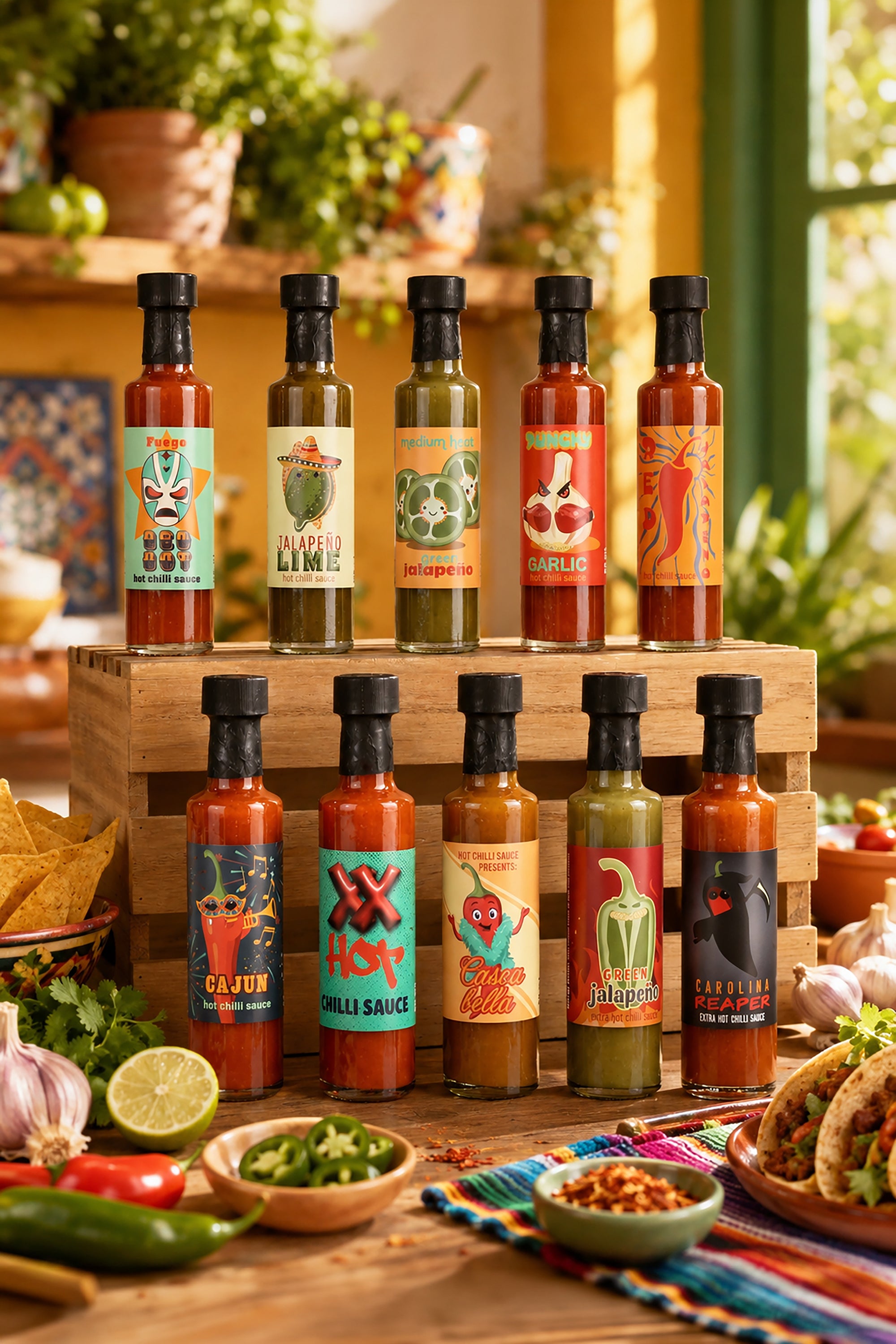 10 Hot Chilli Sauce Selection Tasting Gift Set