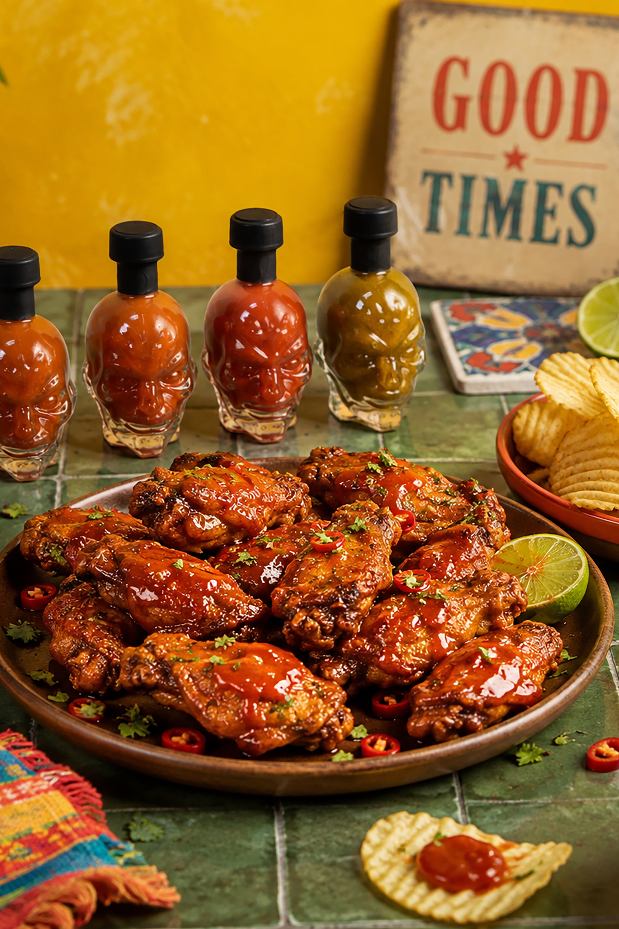 'Hellfire Pete' 4 Pack Devil Head Chilli Sauce Gift Set