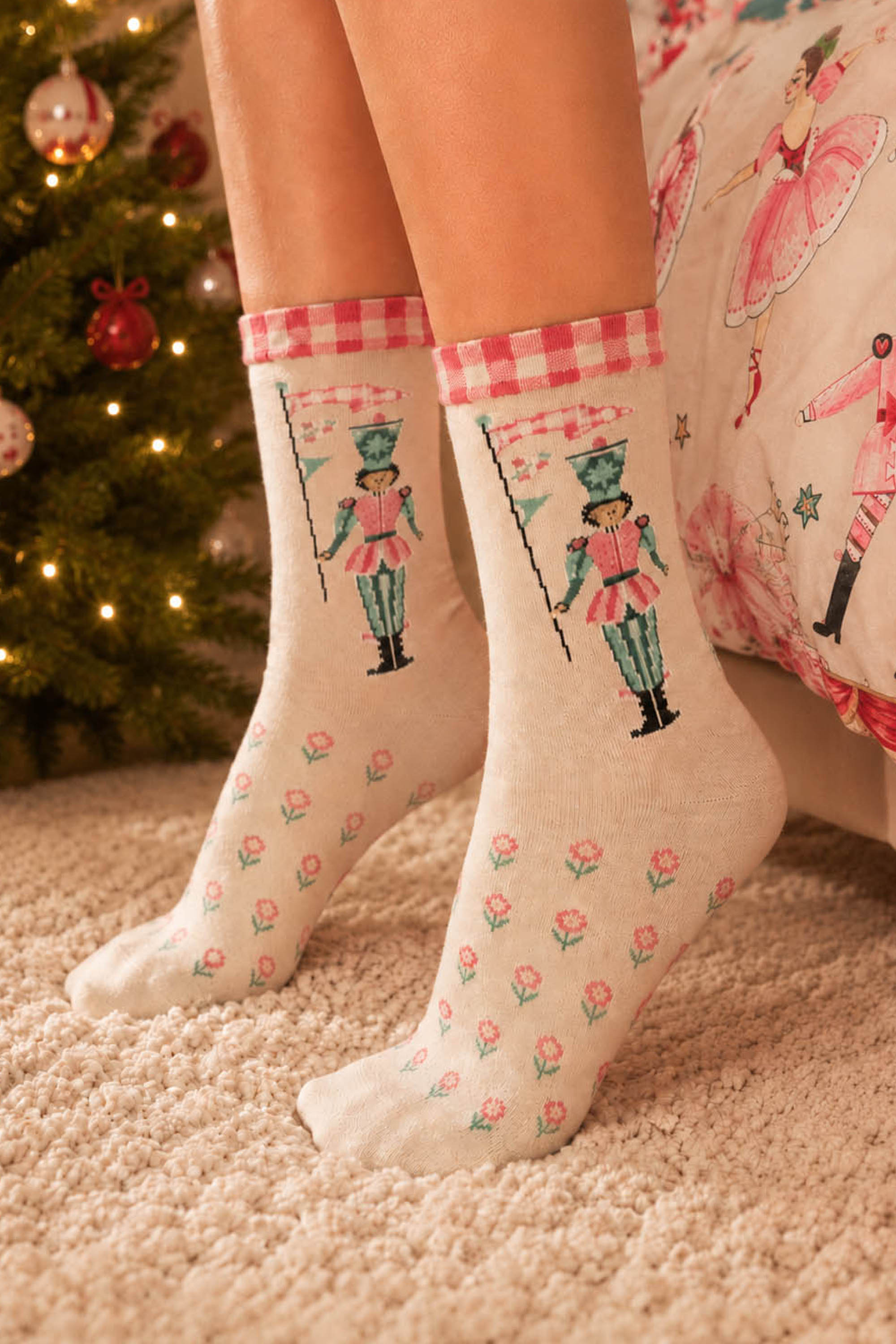 Cath Kidston Nutcracker Mug Socks and Hot Chocolate Gift Set