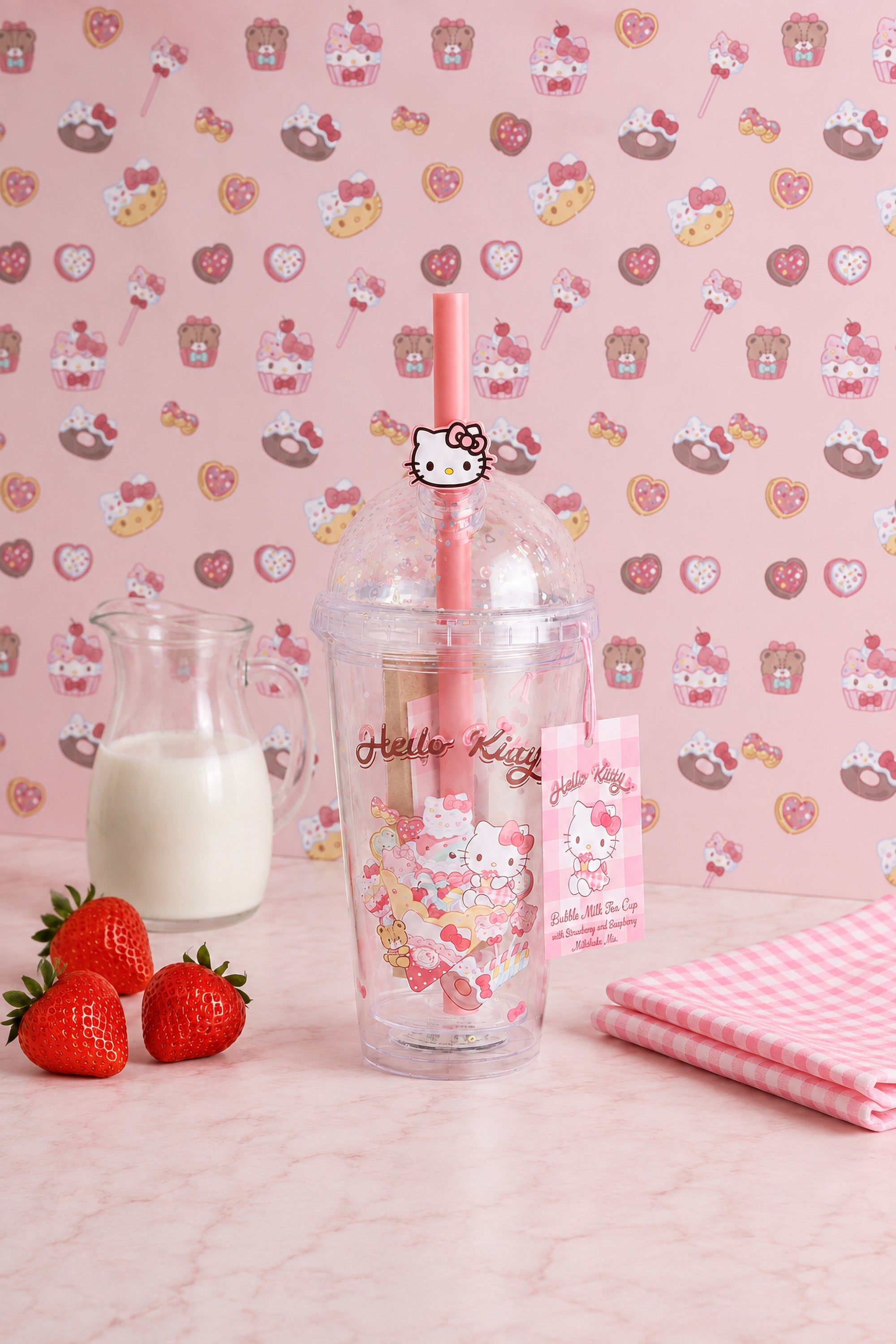 Hello Kitty Bubble Tea Cup and Milkshake Mix Gift Set