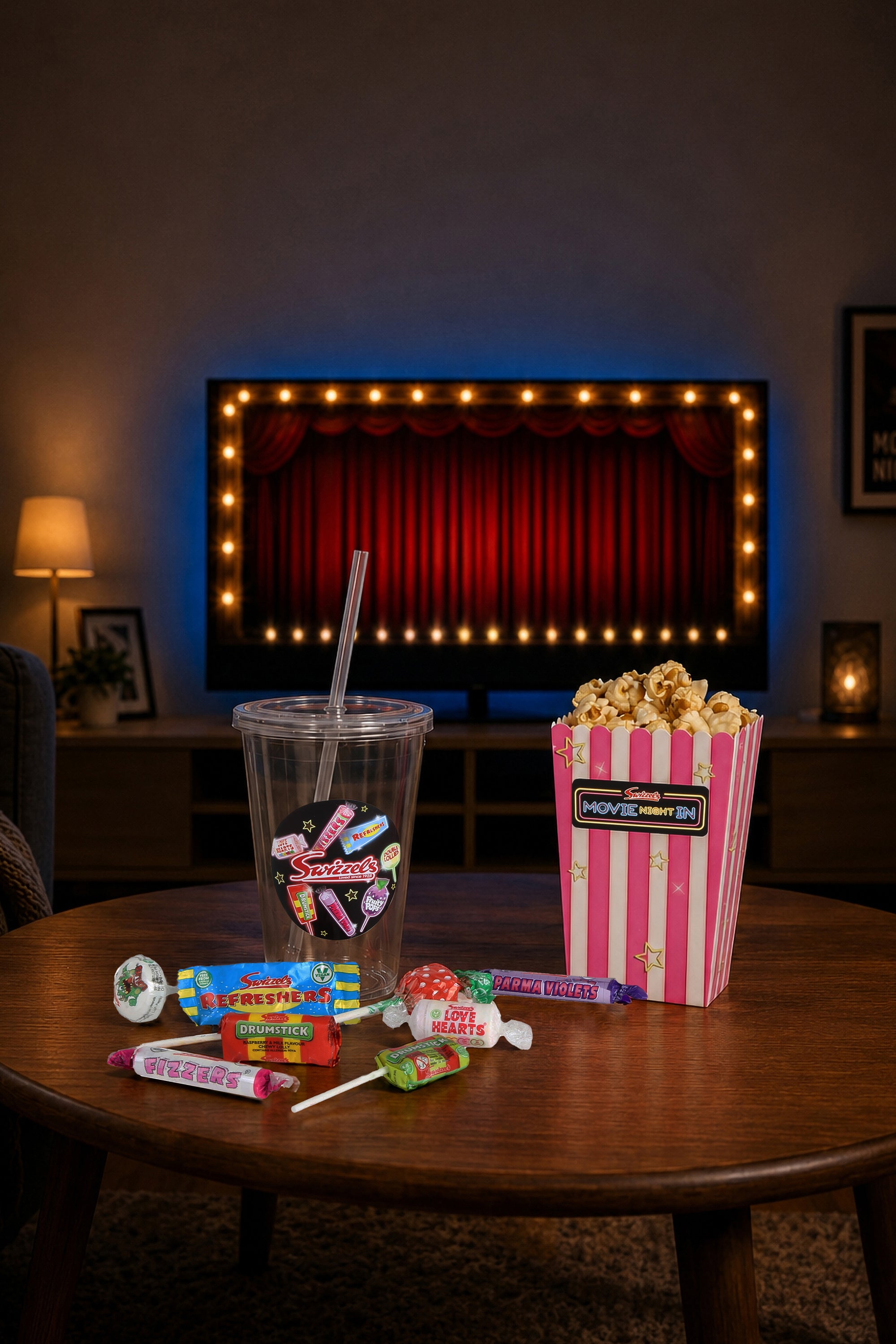 Swizzels 'Movie Night In' Popcorn and Sweets Gift Set