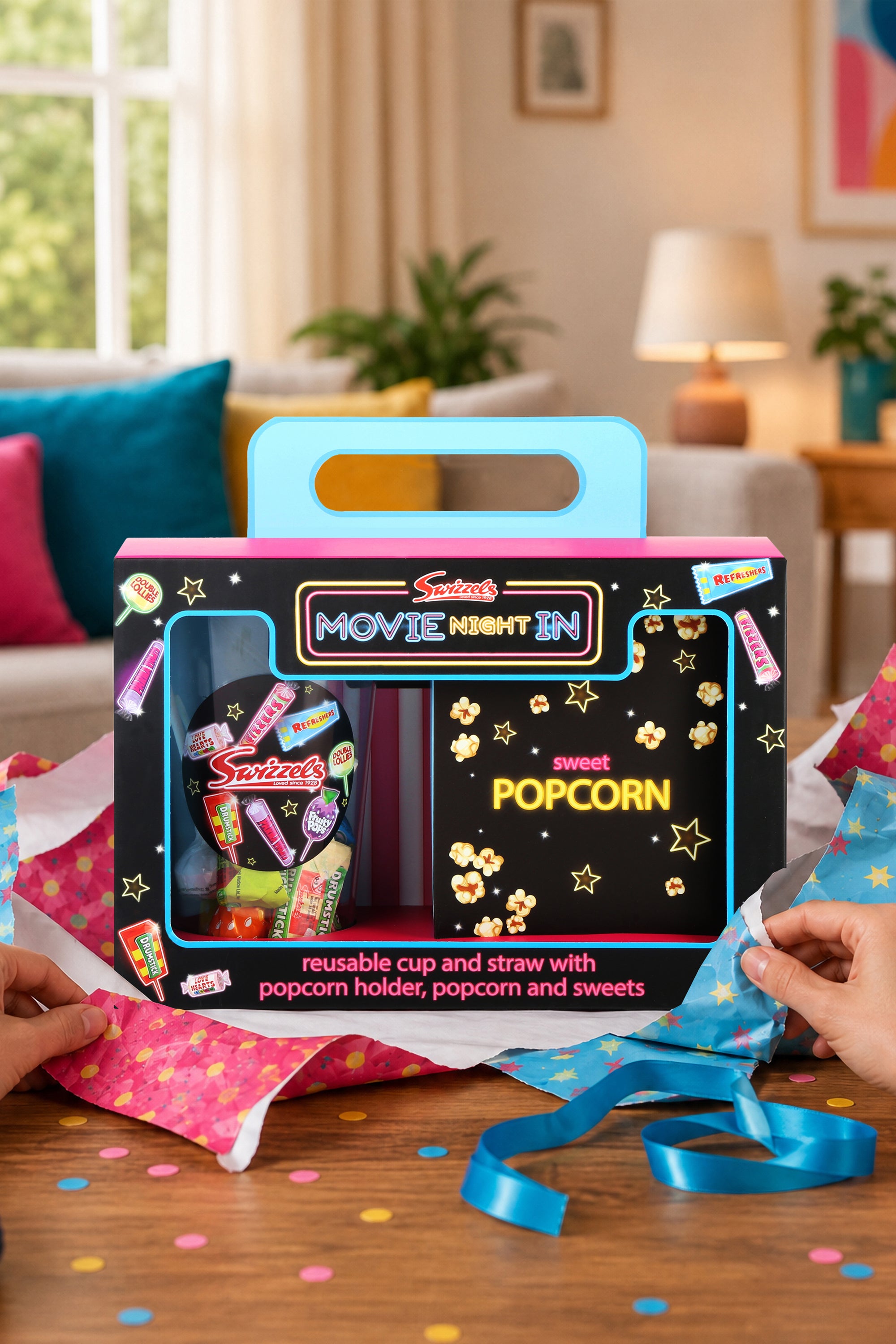 Swizzels 'Movie Night In' Popcorn and Sweets Gift Set