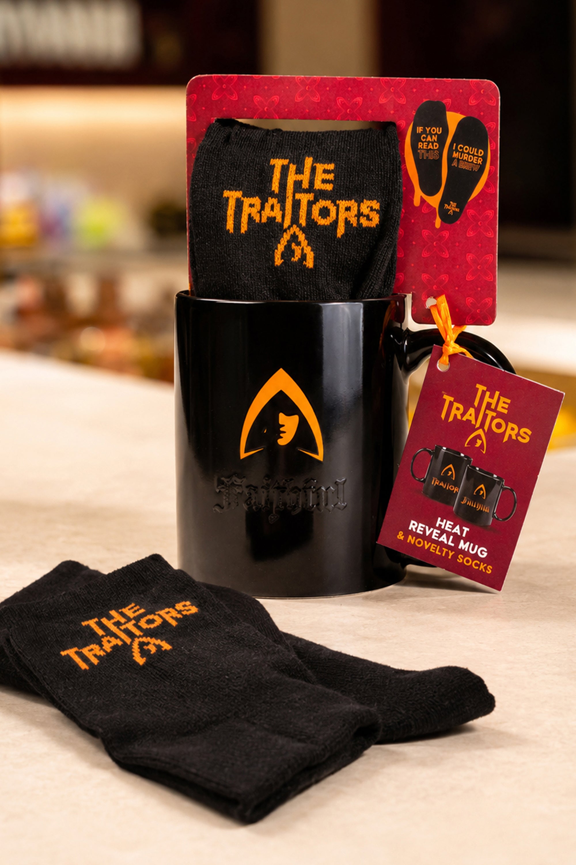The Traitors Heat Reveal Mug and Socks Gift Set