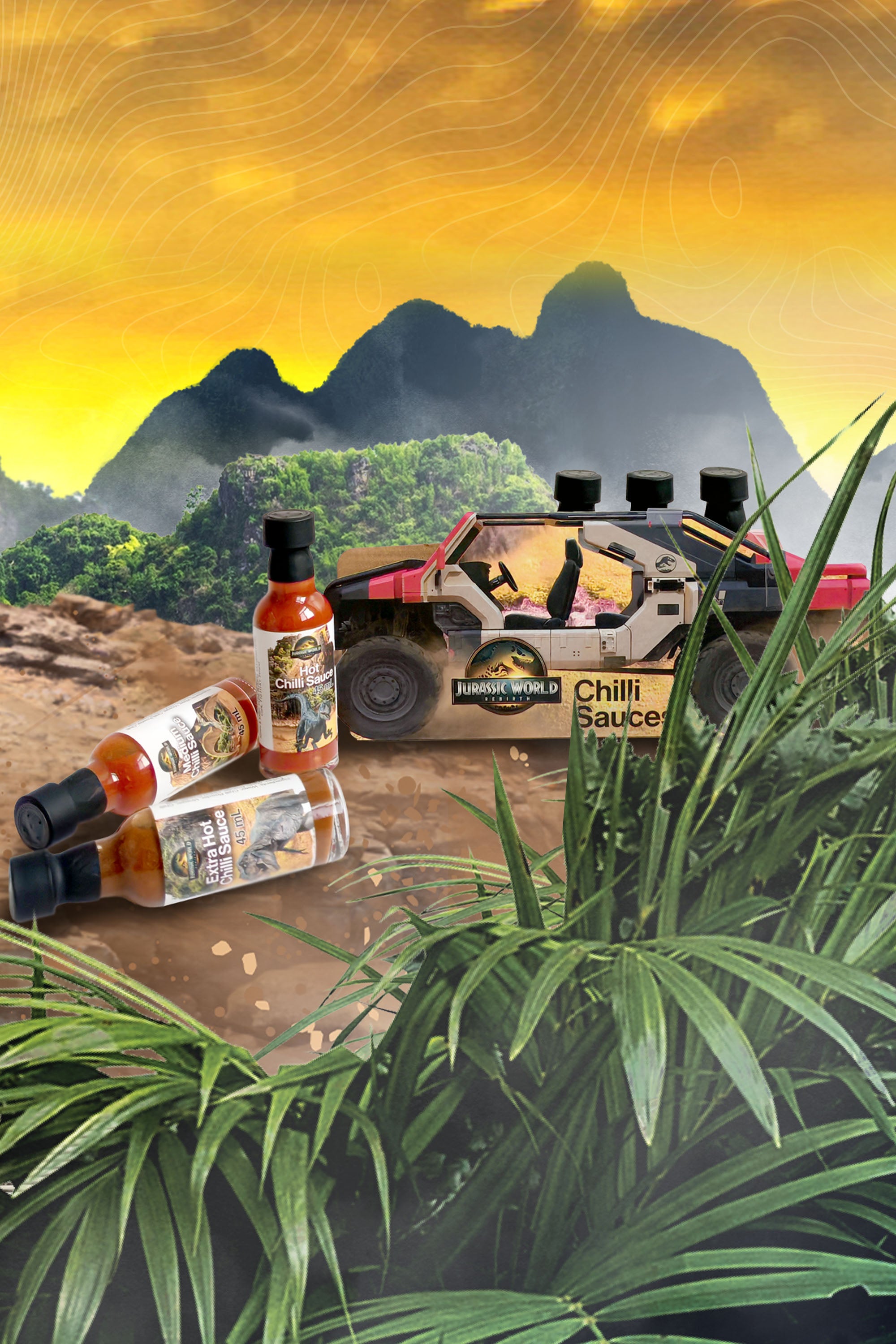 Jurassic World Rebirth 'Monstrous' 3 Pack Chilli Sauce Set