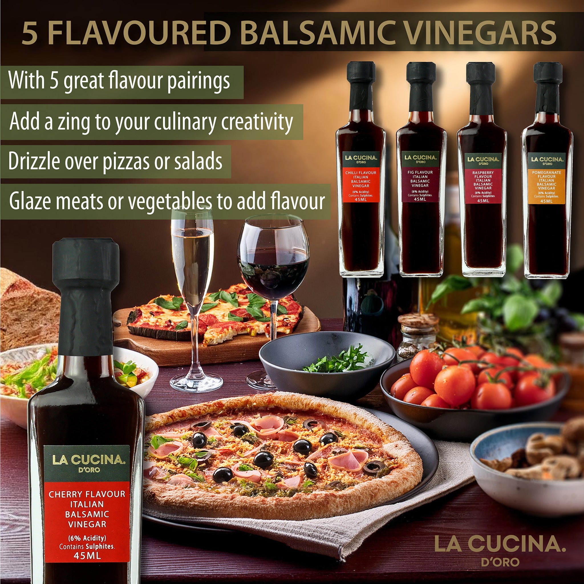 Flavoured Italian Balsamic Vinegar Gift Set