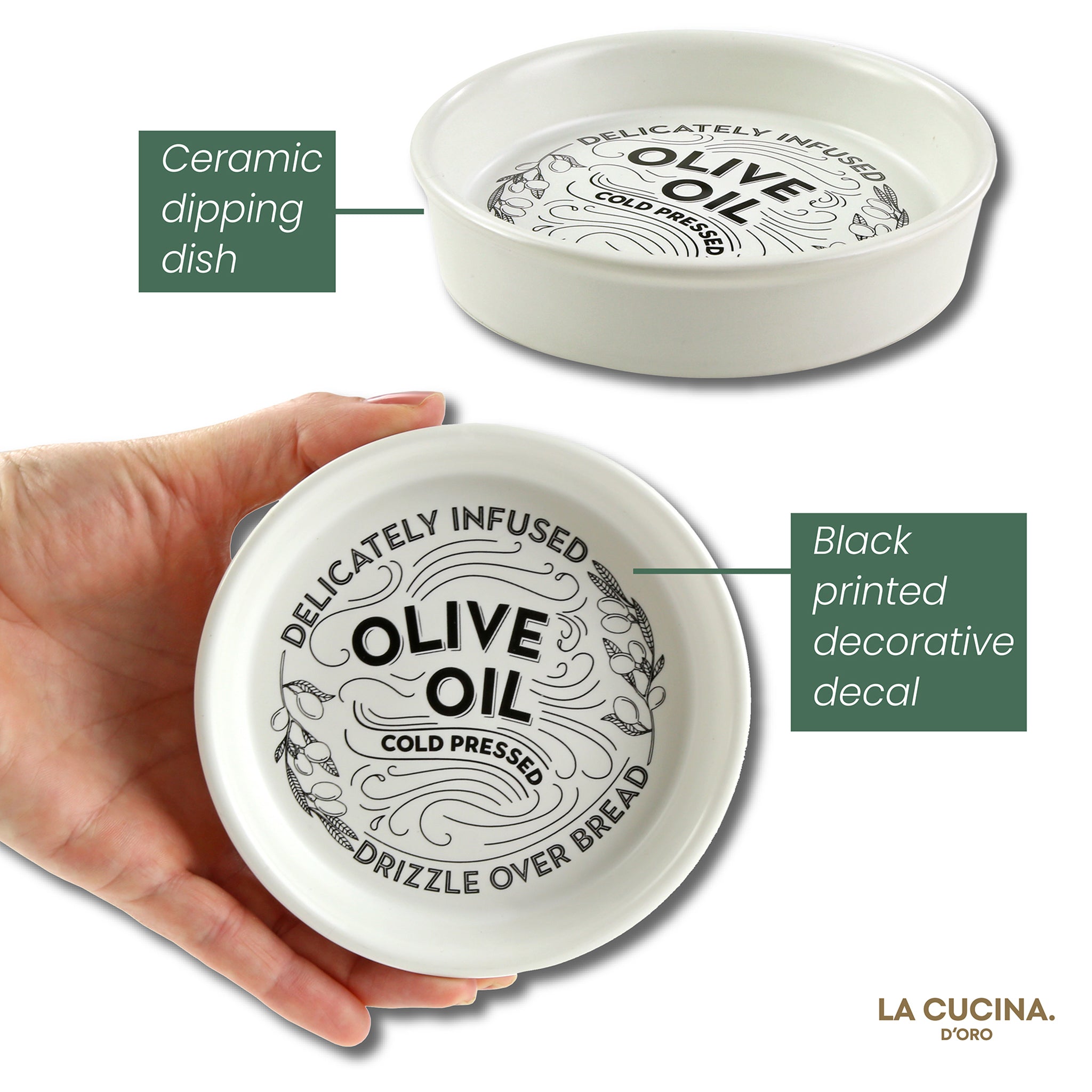 Oil and Balsamic Vinegar Dipping Dish Gift Set