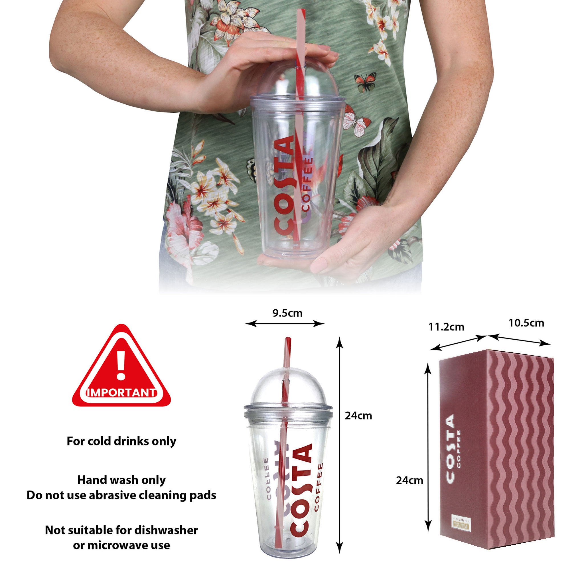 Costa Coffee Iced Coffee Cup with Straw Gift Set