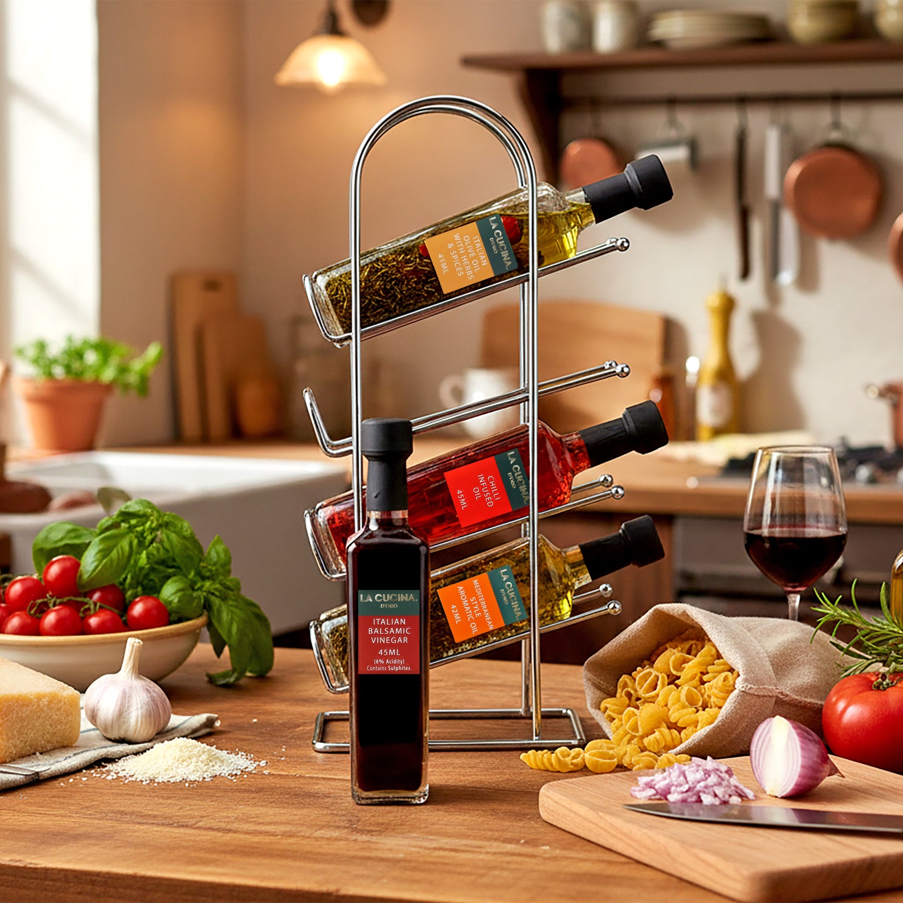 Flavoured Oil and Balsamic Gift Set in Rack