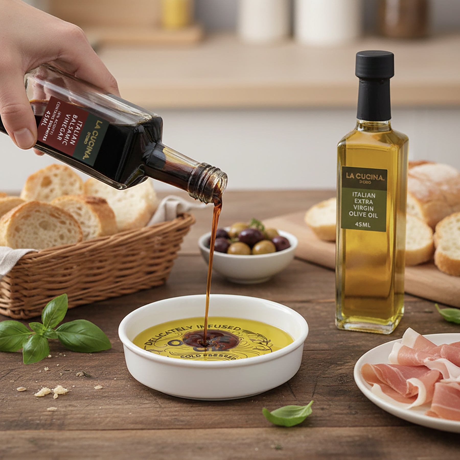 Oil and Balsamic Vinegar Dipping Dish Gift Set