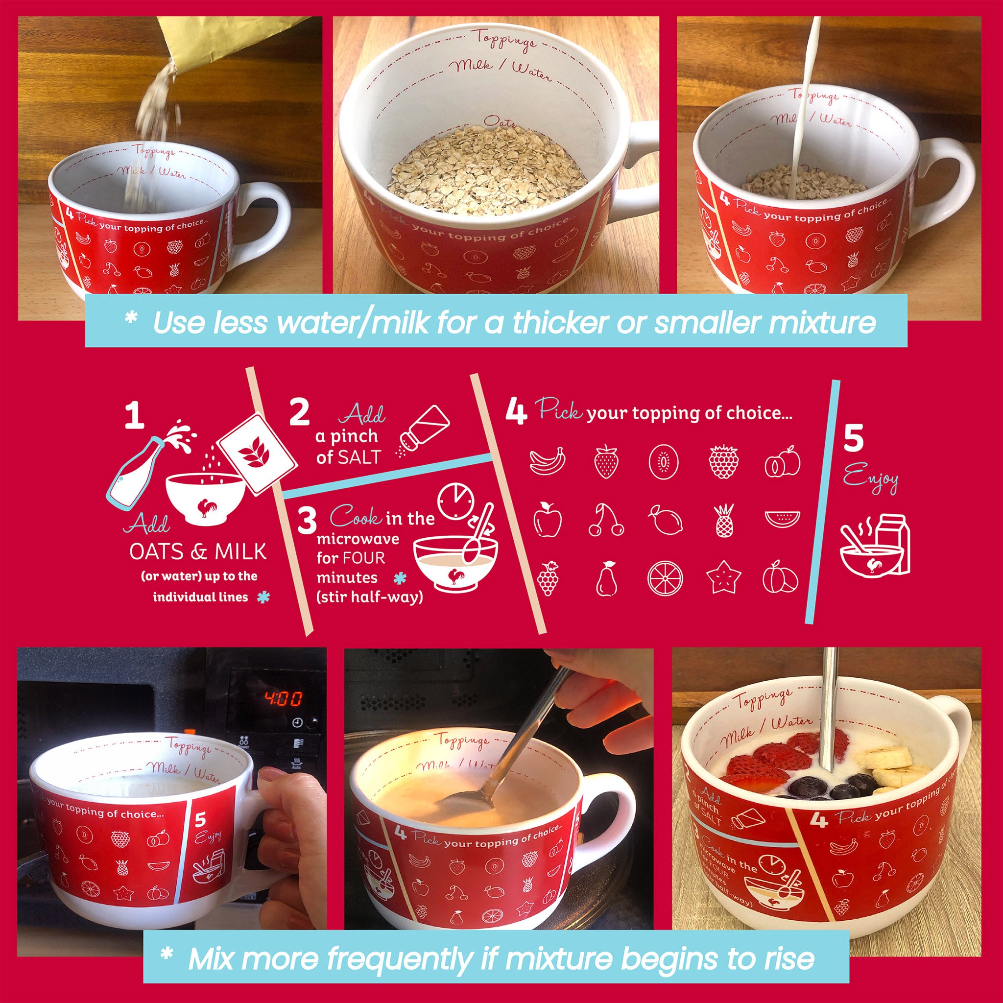 Retro Kellogg's Porridge Bowl with Recipe Print