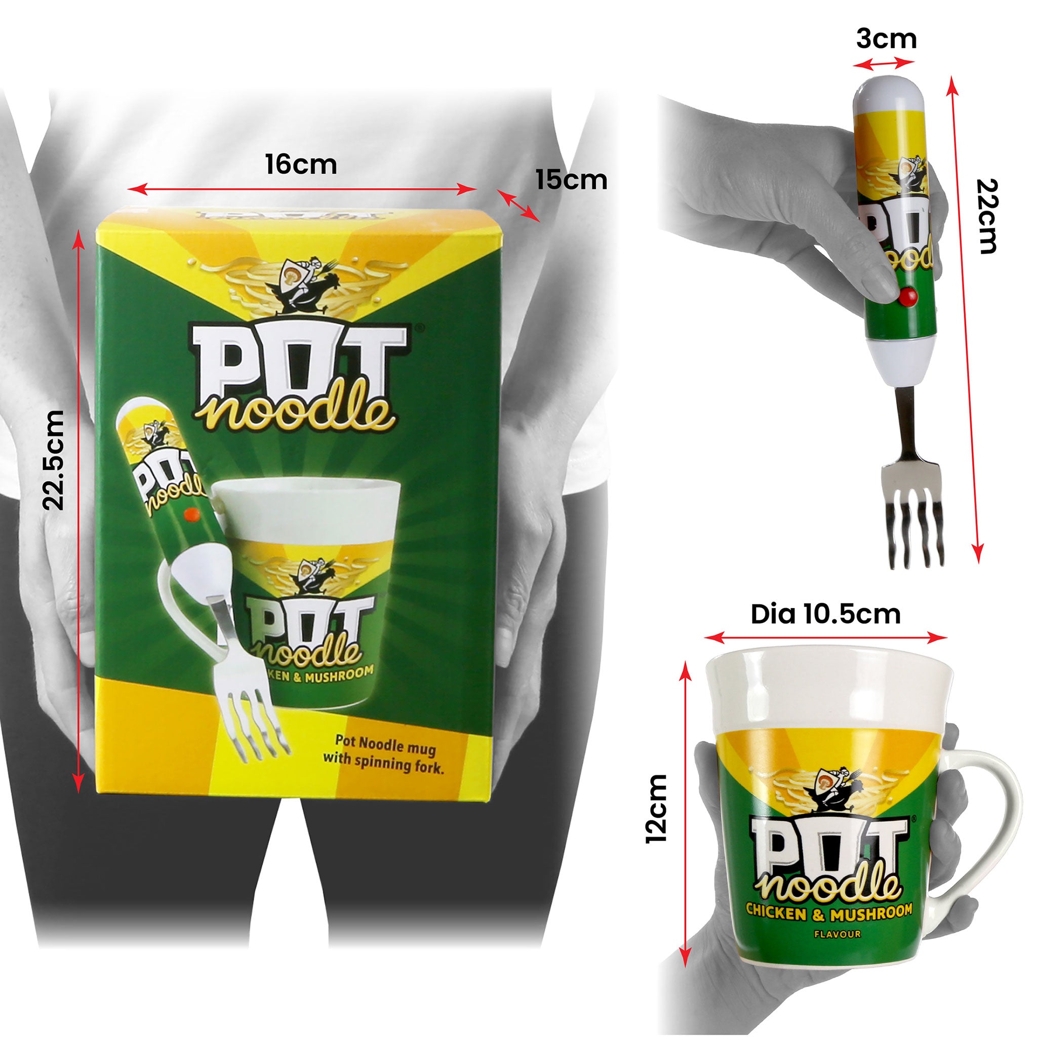 Chicken and Mushroom Pot Noodle Gift Set with Spinning Fork