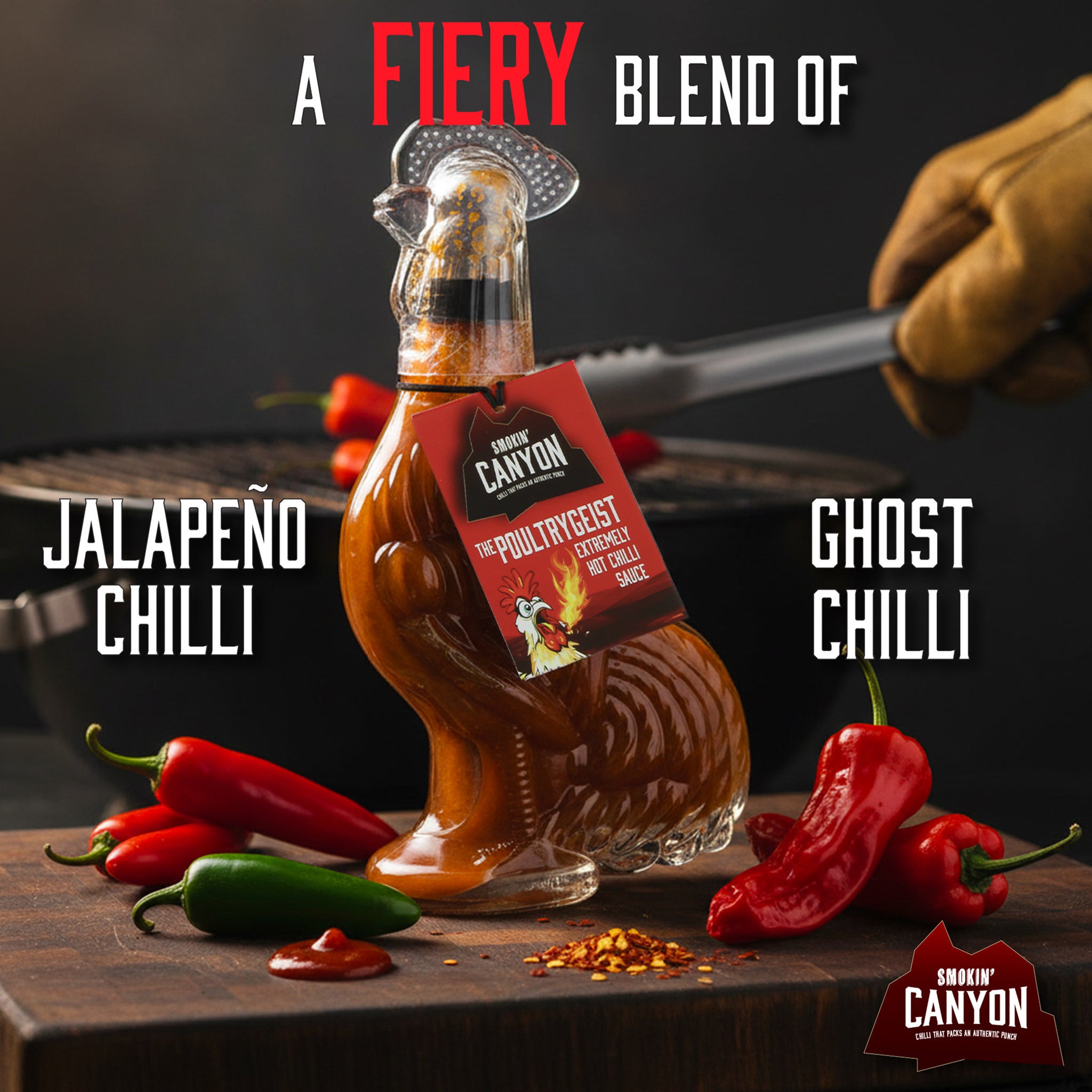 The Poultrygeist Jalapeno and Ghost Pepper Hot Sauce Gift