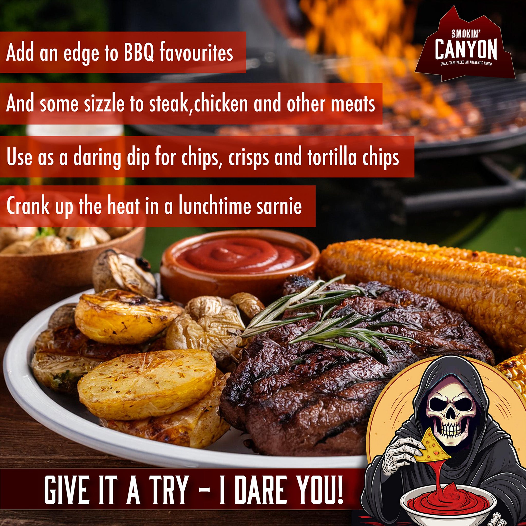 The Grim Reaper Jalapeno and Ghost Pepper Hot Sauce Gift