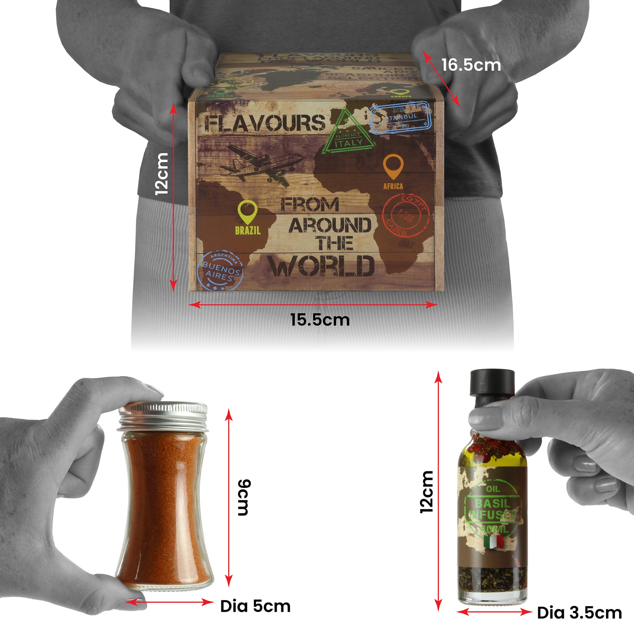 Around the World Seasoning Gift Set with Sauces, Oil, Spice Blends and More