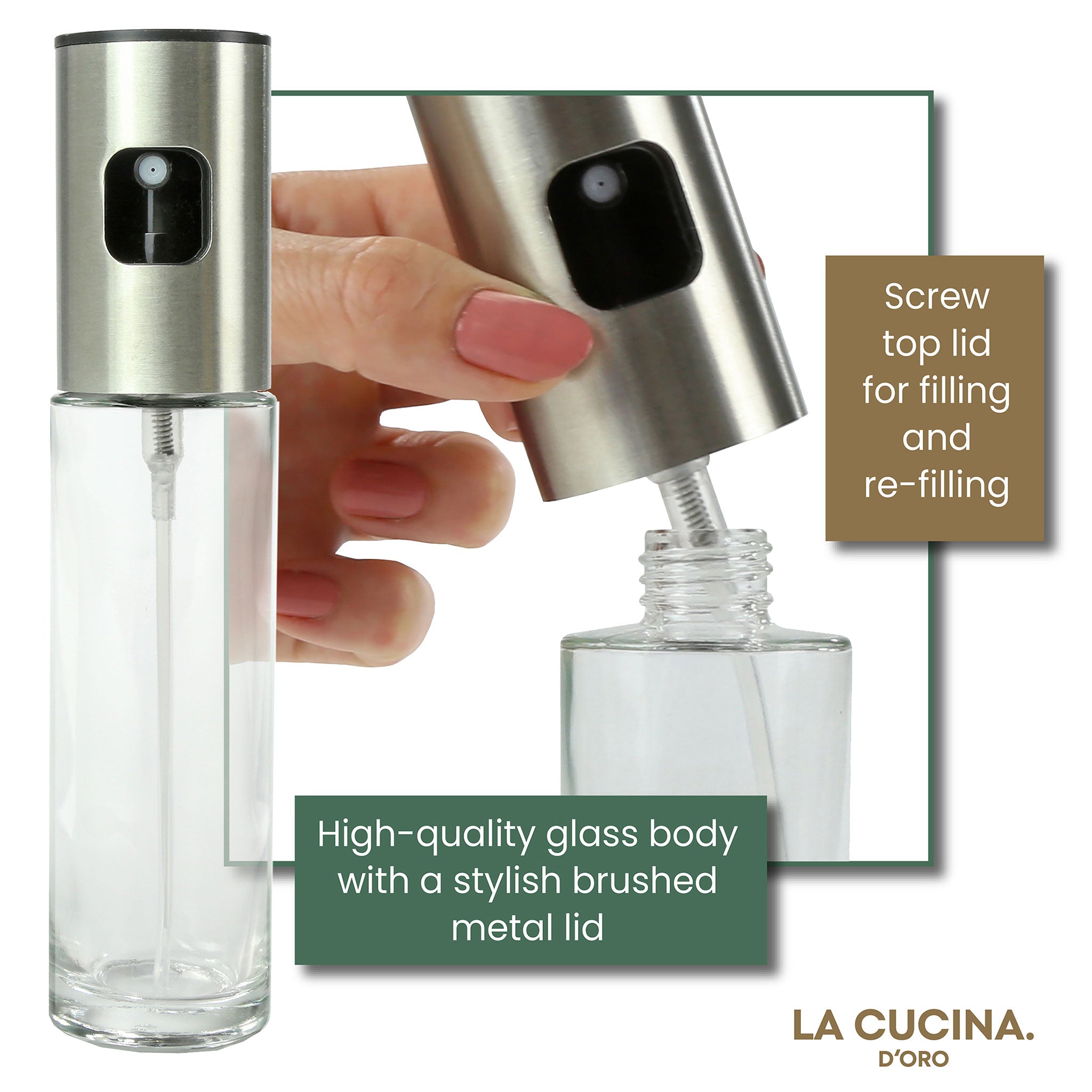 Oil Spray Bottle Gift Set - Ideal for Cooking and Air Fryers