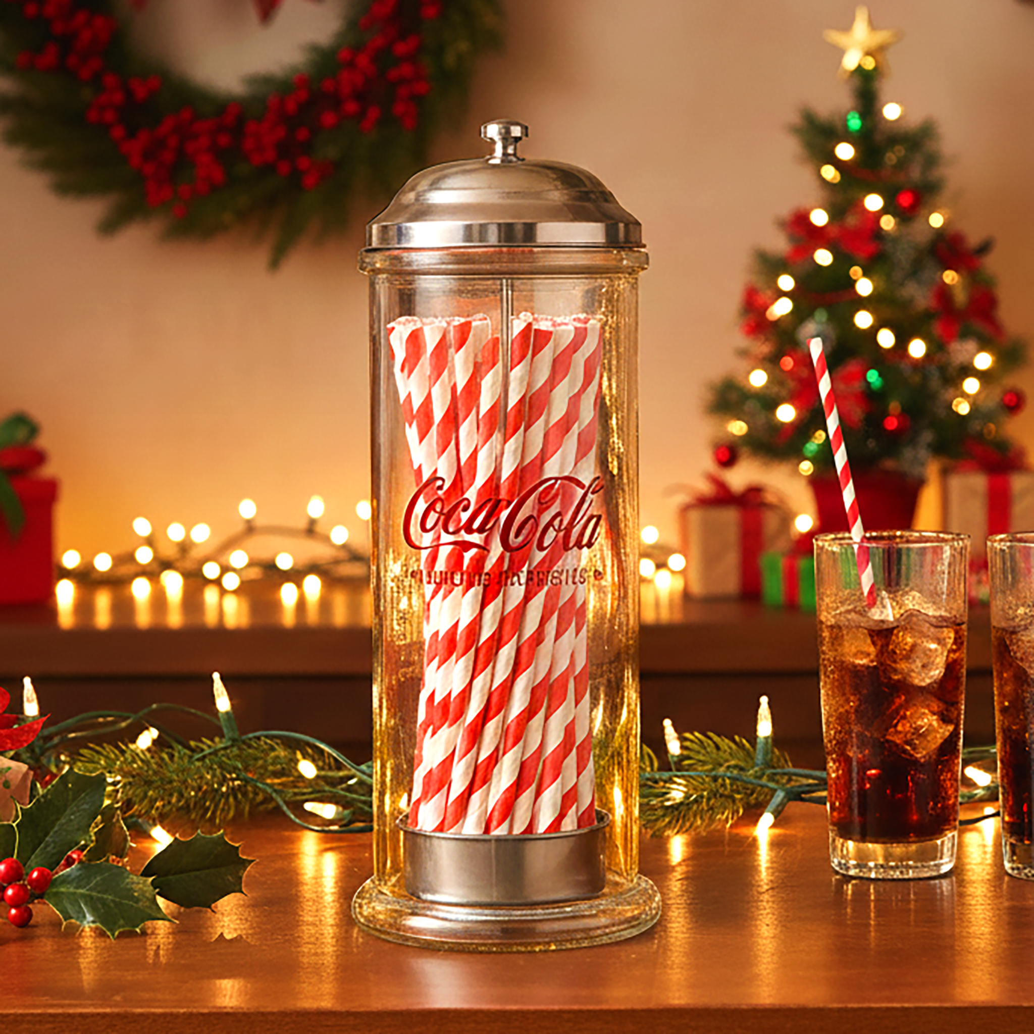 Coca-Cola Straw Dispenser & 50 Straws | Retro Kitchen Gift – Kimm & Miller