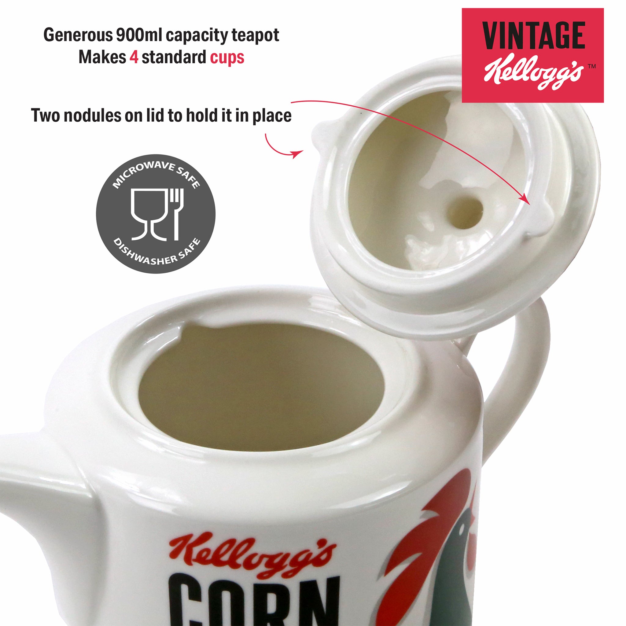 Kellogg's Vintage Style Porcelain Teapot Gift