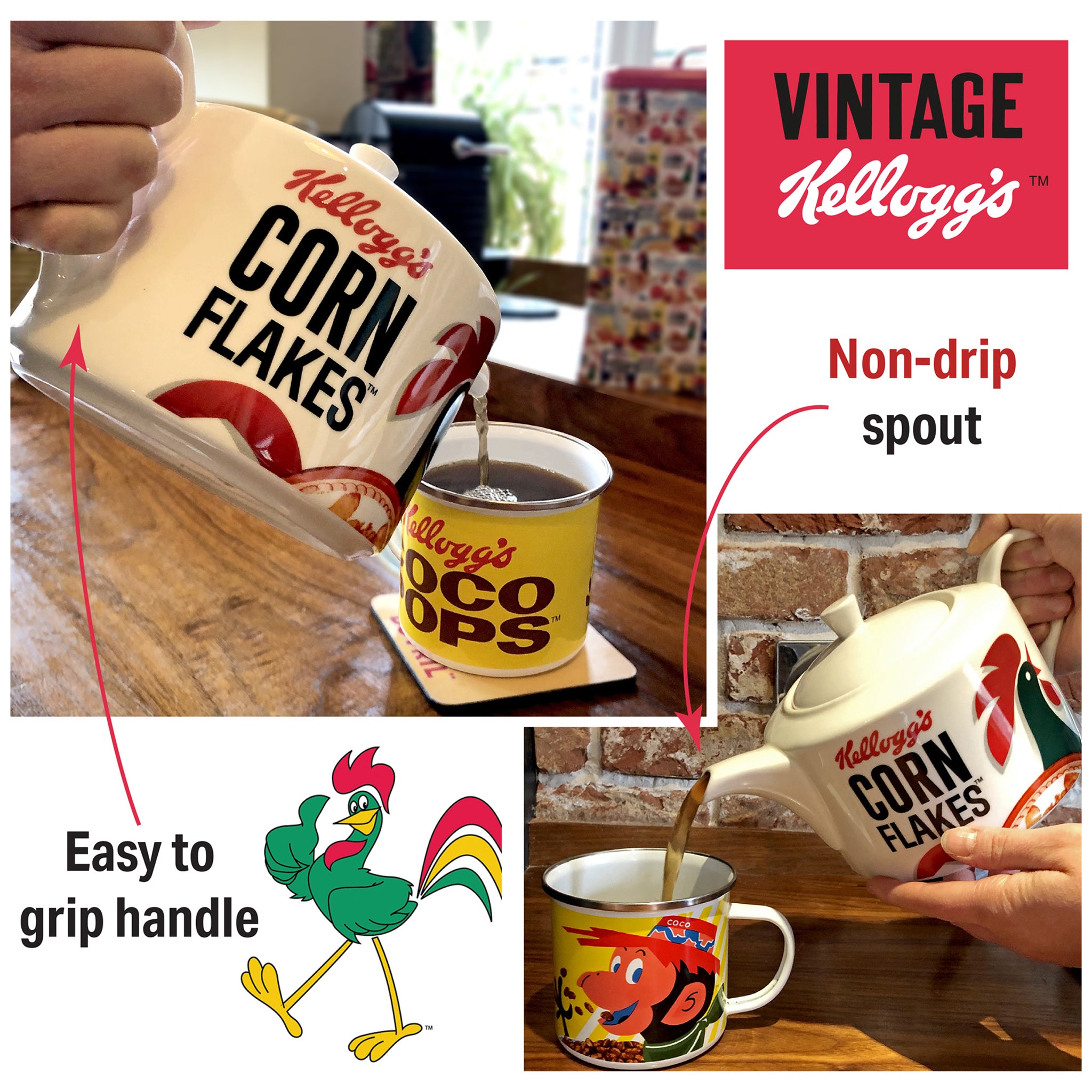 Kellogg's Vintage Style Porcelain Teapot Gift