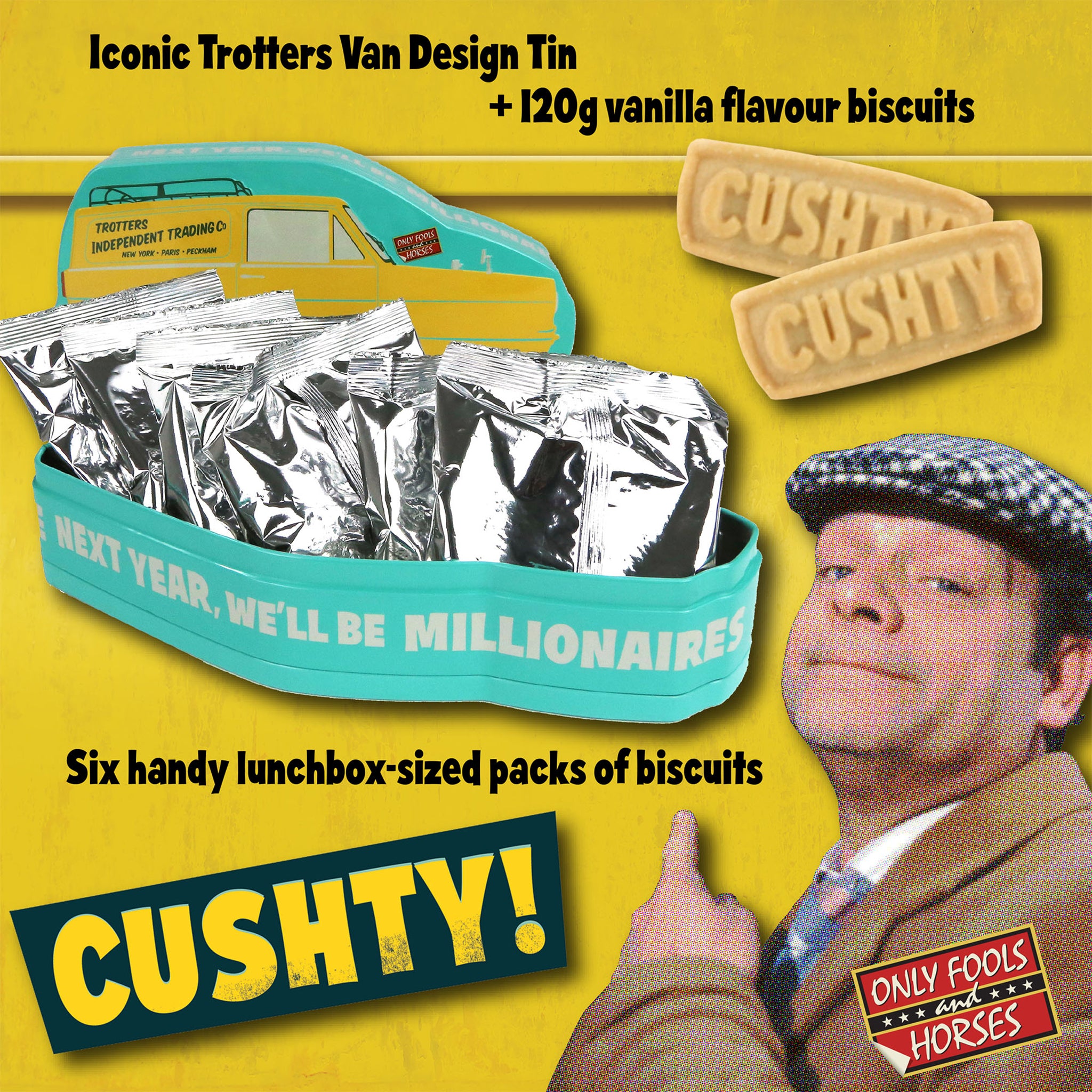 Only Fools and Horses Biscuit Tin Gift with Vanilla 'Cushty' Biscuits
